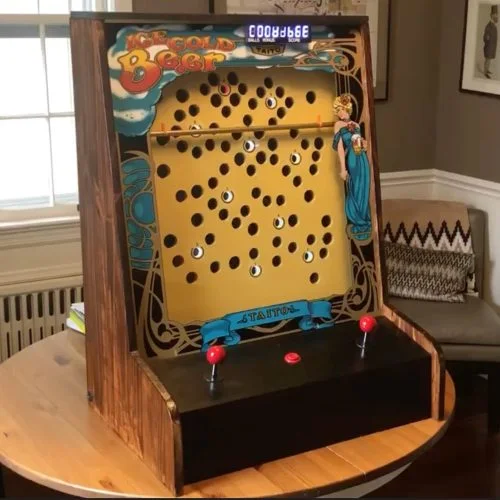 The completed Ice Cold Beer arcade cabinet