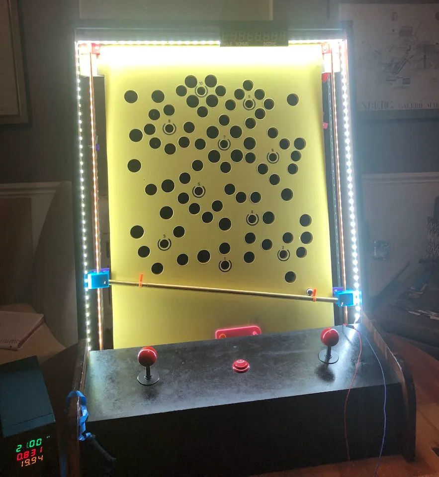 Lighting inside the Ice Cold Beer arcade game